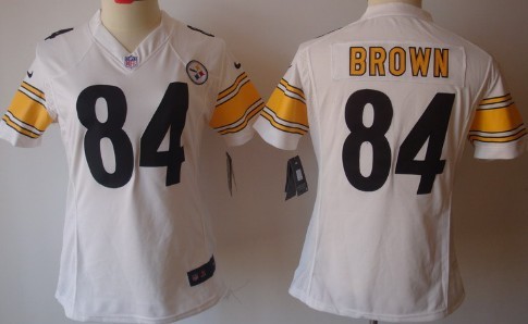 Nike Pittsburgh Steelers #84 Antonio Brown White Limited Womens Jersey 