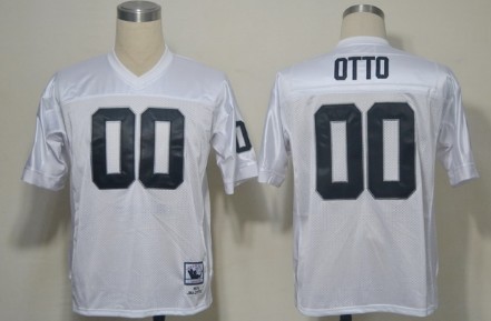 Oakland Raiders #00 Jim Otto White Throwback Jersey