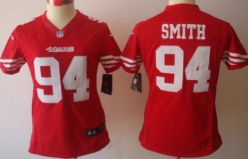 Nike San Francisco 49ers #94 Justin Smith Red Limited Womens Jersey 