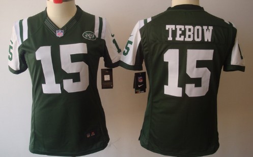 Nike New York Jets #15 Tim Tebow Green Limited Womens Jersey 