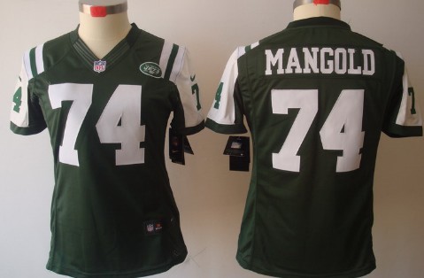 Nike New York Jets #74 Nick Mangold Green Limited Womens Jersey 