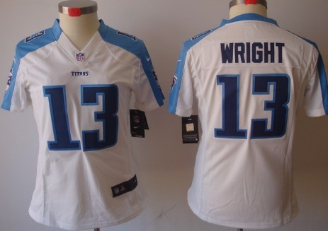 Nike Tennessee Titans #13 Kendall Wright White Limited Womens Jersey 