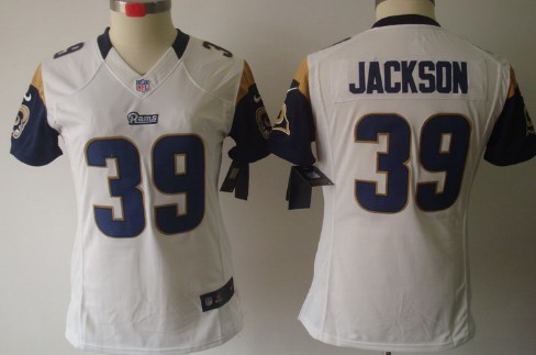 Nike St. Louis Rams #39 Steven Jackson White Limited Womens Jersey 