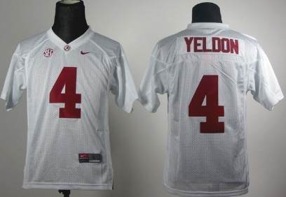 Alabama Crimson Tide #4 T.J Yeldon White Kids Jersey 