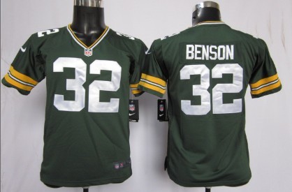 Nike Green Bay Packers #32 Cedric Benson Green Game Kids Jersey 