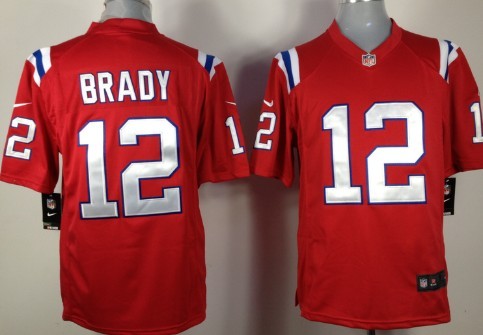 Nike New England Patriots #12 Tom Brady Red Game Jersey