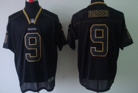 Nike New Orleans Saints #9 Drew Brees Lights Out Black Elite Jersey 