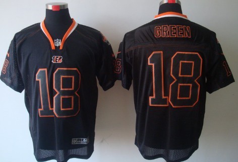 Nike Cincinnati Bengals #18 A.J. Green Lights Out Black Elite Jersey 