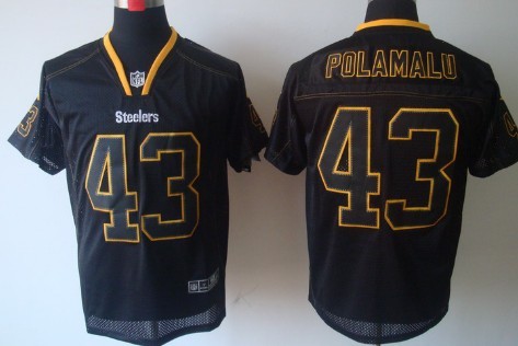 Nike Pittsburgh Steelers #43 Troy Polamalu Lights Out Black Elite Jersey 