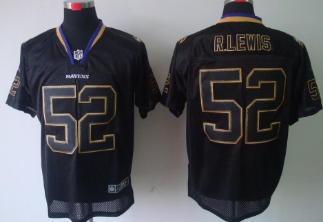 Nike Baltimore Ravens #52 Ray Lewis Lights Out Black Elite Jersey 