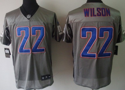 Nike New York Giants #22 David Wilson Gray Shadow Elite Jersey 