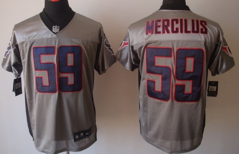 Nike Houston Texans #59 Whitney Mercilus Gray Shadow Elite Jersey 