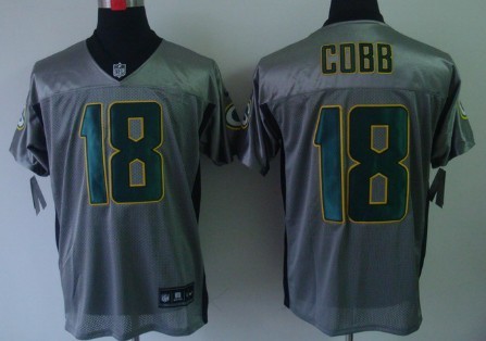 Nike Green Bay Packers #18 Randall Cobb Gray Shadow Elite Jersey