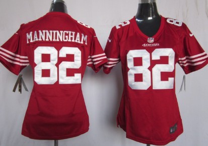 Nike San Francisco 49ers #82 Mario Manningham Red Game Womens Jersey 