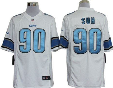 Nike Detroit Lions #90 Ndamukong Suh White Limited Jersey