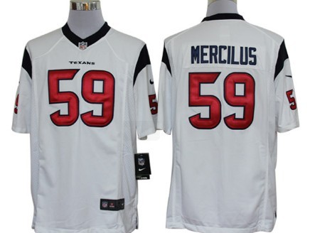 Nike Houston Texans #59 Whitney Mercilus White Limited Jersey 