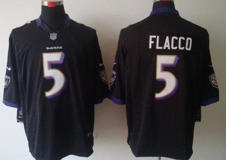 Nike Baltimore Ravens #5 Joe Flacco Black Limited Jersey 