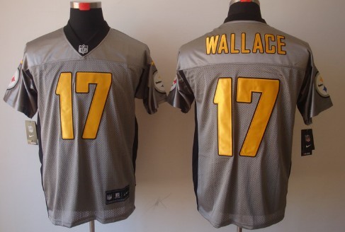 Nike Pittsburgh Steelers #17 Mike Wallace Gray Shadow Elite Jersey 