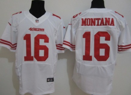 Nike San Francisco 49ers #16 Joe Montana White Elite Jersey 