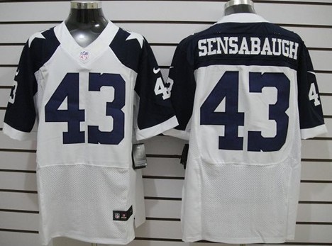 Nike Dallas Cowboys #43 Gerald Sensabaugh White Thanksgiving Elite Jersey 