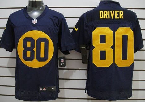 Nike Green Bay Packers #80 Donald Driver Navy Blue Elite Jersey