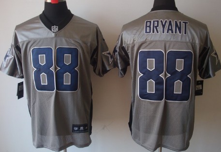 Nike Dallas Cowboys #88 Dez Bryant Gray Shadow Elite Jersey 