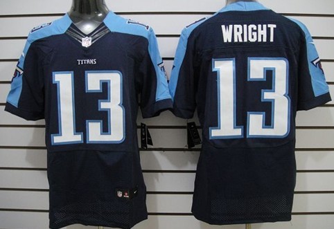 Nike Tennessee Titans #13 Kendall Wright Navy Blue Elite Jersey 