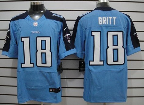 Nike Tennessee Titans #18 Kenny Britt Light Blue Elite Jersey