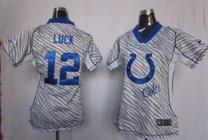 Nike Indianapolis Colts #12 Andrew Luck 2012 Womens Zebra Fashion Jersey