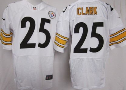 Nike Pittsburgh Steelers #25 Ryan Clark White Elite Jersey 