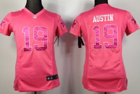 Nike Dallas Cowboys #19 Miles Austin Pink Sweetheart Diamond Womens Jersey 