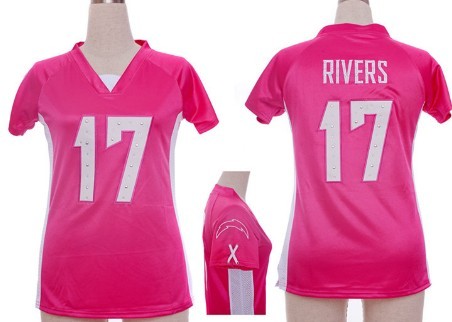 Nike San Diego Chargers #17 Philip Rivers 2012 Pink Womens Draft Him II Top Jersey 