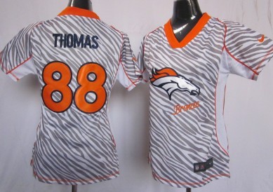 Nike Denver Broncos #88 Demaryius Thomas 2012 Womens Zebra Fashion Jersey 