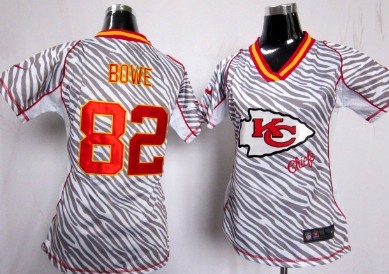 Nike Kansas City Chiefs #82 Dwayne Bowe 2012 Womens Zebra Fashion Jersey 