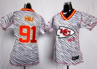 Nike Kansas City Chiefs #91 Tamba Hali 2012 Womens Zebra Fashion Jersey 