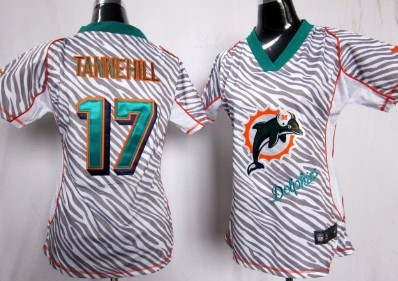 Nike Miami Dolphins #17 Ryan Tannehill 2012 Womens Zebra Fashion Jersey 