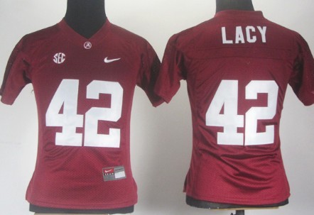 Alabama Crimson Tide #42 Eddie Lacy Red Womens Jersey 