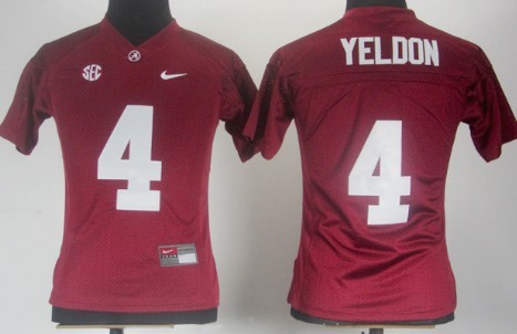 Alabama Crimson Tide #4 T.J Yeldon Red Womens Jersey 