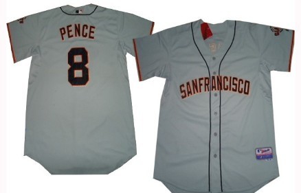 San Francisco Giants #8 Hunter Pence Gray Jersey