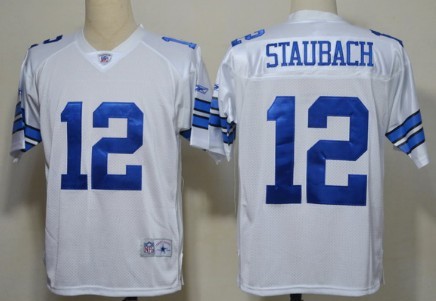 Dallas Cowboys #12 Roger Staubach White Legend Jersey 