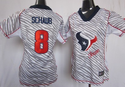 Nike Houston Texans #8 Matt Schaub 2012 Womens Zebra Fashion Jersey 