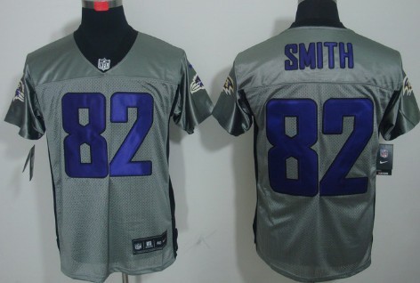 Nike Baltimore Ravens #82 Torrey Smith Gray Shadow Elite Jersey 