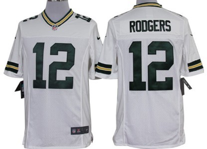 Nike Green Bay Packers #12 Aaron Rodgers White Limited Jersey 