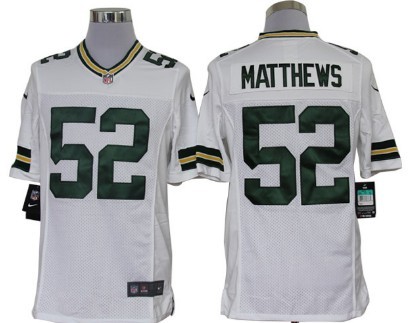 Nike Green Bay Packers #52 Clay Matthews White Limited Jersey 