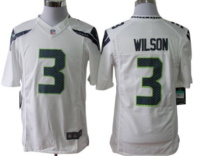 Nike Seattle Seahawks #3 Russell Wilson White Limited Jersey 