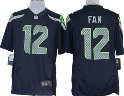 Nike Seattle Seahawks #12 Fan Navy Blue Limited Jersey 