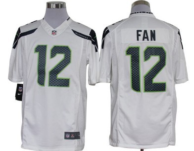 Nike Seattle Seahawks #12 Fan White Limited Jersey 