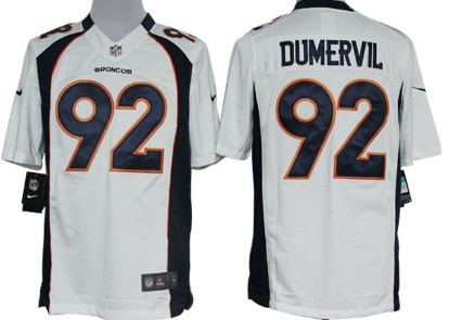 Nike Denver Broncos #92 Elvis Dumervil White Limited Jersey 