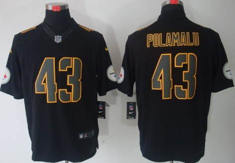 Nike Pittsburgh Steelers #43 Troy Polamalu Black Impact Limited Jersey 