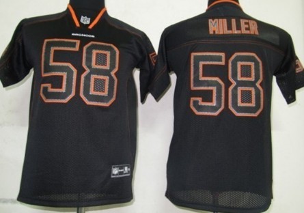 Nike Denver Broncos #58 Von Miller Lights Out Black Kids Jersey 